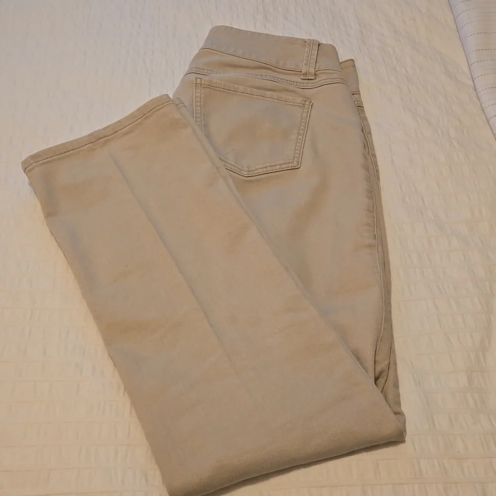 CABI LouLou Style#406 Straight Leg Mid Rise Denim Pants Sz 8 in Cafe Au Lait Y2K - Picture 7 of 13